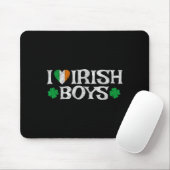 I Love Irish Boys Lucky Shamrock Heart Ireland Fla マウスパッド (マウス)