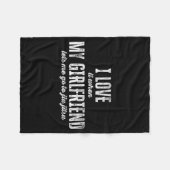 I Love It When My Girlfriend Lets Me Go To Jiu Jit フリースブランケット (正面(横))