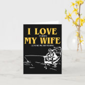 I Love It When My Wife Lets Me Go Fishing Funny Qu カード (黄色い花)