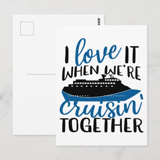 I Love It When Were Cruisin' Together Fun Vacation ポストカード (正面/裏面)