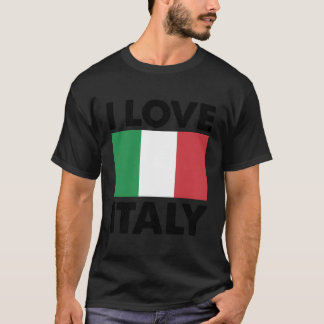 I Love Italy Iハートイタリア家族旅行イタリアFla Tシャツ