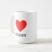 I love January  Square Sticker コーヒーマグカップ (正面左)