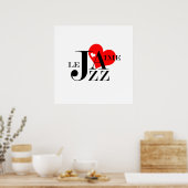 I Love Jazz - フランスの Jazz Lover ポスター (キッチン)