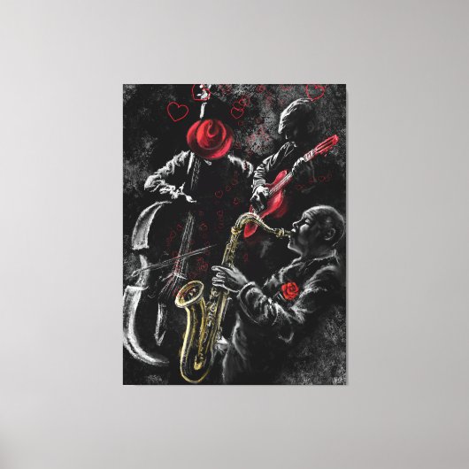 I Love Jazz Music Canvas Print - 絵画s Art キャンバスプリント (正面)