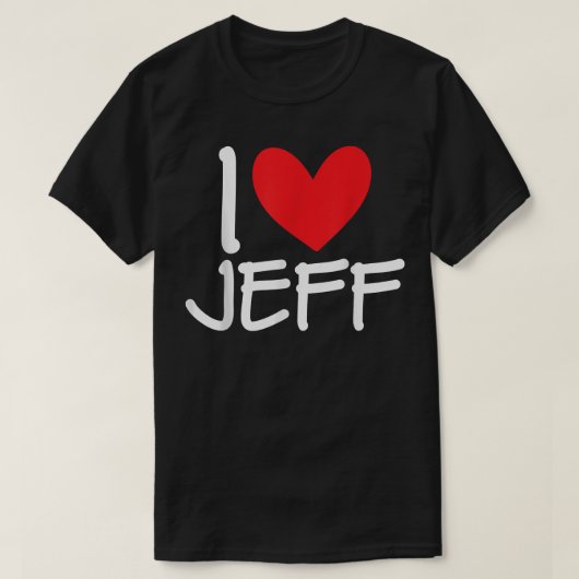 I Love Jeff NameハートパーソナライズされたメンズBFF Fr Tシャツ (デザイン正面)
