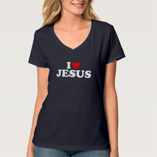 I Love Jesus -ハート Tシャツ (正面)