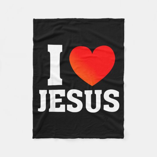 I Love Jesus  フリースブランケット (正面)