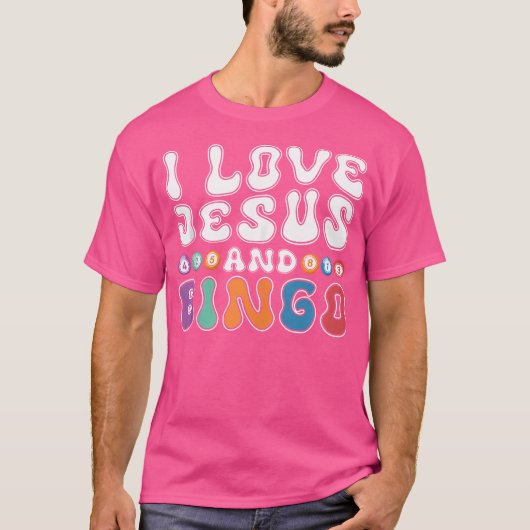 I Love Jesus And Bingo Christian Cross Board Games Tシャツ (正面)