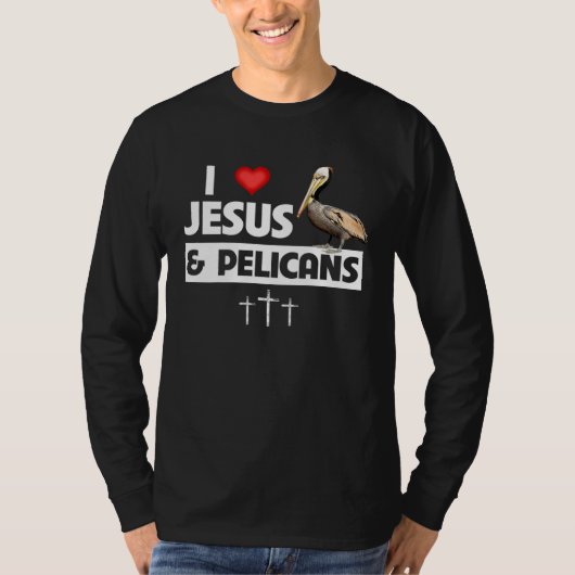 I Love Jesus and Brown Pelicans Louisiana State Bi Tシャツ (正面)