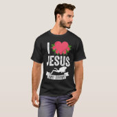 I Love Jesus and Diving Diver Ocean Freediving The Tシャツ (正面フル)