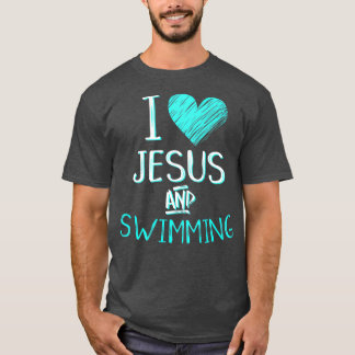 I Love Jesus And Swimming Christian Swimmer Gift Tシャツ