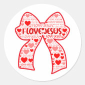 I LOVE JESUS BOWS ラウンドシール (正面)