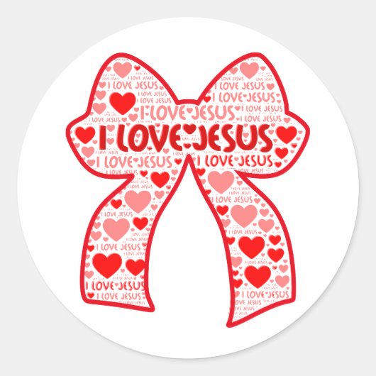 I LOVE JESUS BOWS ラウンドシール (正面)