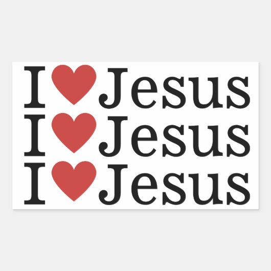 I Love Jesus ❤️ Customizable 長方形シール (正面)