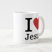 I Love Jesus ❤️ CUSTOMIZABLE Jumbo Mug ジャンボコーヒーマグカップ (正面右)