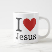 I Love Jesus ❤️ CUSTOMIZABLE Jumbo Mug ジャンボコーヒーマグカップ (右)
