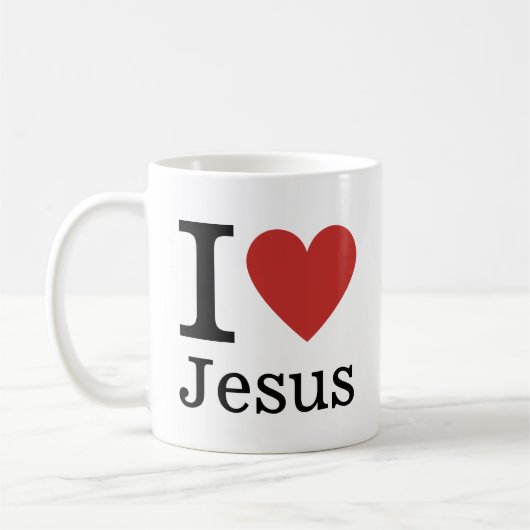 I Love ❤️ Jesus CUSTOMIZABLE MUG コーヒーマグカップ (左)