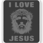 I Love Jesus (grey) シール (正面)