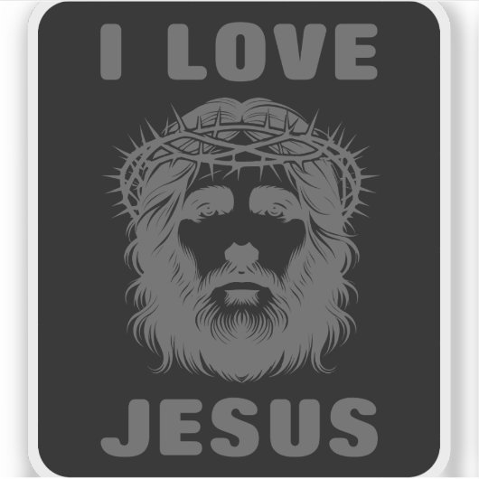 I Love Jesus (grey) シール (正面)
