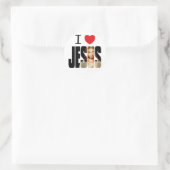 I Love Jesus - Iハートイエスの名前 ラウンドシール (バッグ)