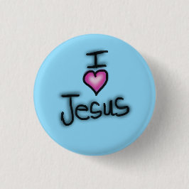 I Love Jesus IハートJesus Baby Blue 缶バッジ