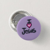 I Love Jesus IハートJesus Purple 缶バッジ (正面&裏面)