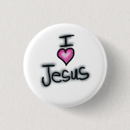 I Love Jesus I Jesus Whiteハート 缶バッジ