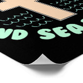 I Love Jesus & Sea Turtles Christian Faith Cross B ポスター (角)