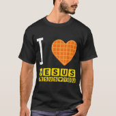 I Love Jesus Waffle Funny Breakfast Tシャツ (正面)