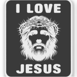 I Love Jesus (white) シール