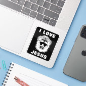 I Love Jesus (white) シール (ノートパソコンとiPhone)