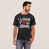 I Love John Red Heart to say Honey I love you Tシャツ (正面フル)