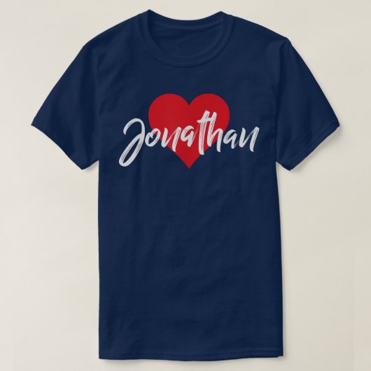 I Love JonathanファーストネームTシャツIハート Tシャツ (デザイン正面)