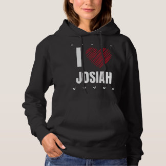 I Love JOSIAHファーストネームクールハートおもしろいパーソナル パーカ