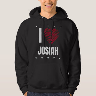 I Love JOSIAHファーストネームクールハートおもしろいパーソナル パーカ