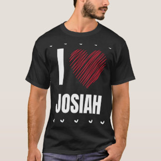 I Love JOSIAHファーストネームクールハートおもしろいパーソナル Tシャツ