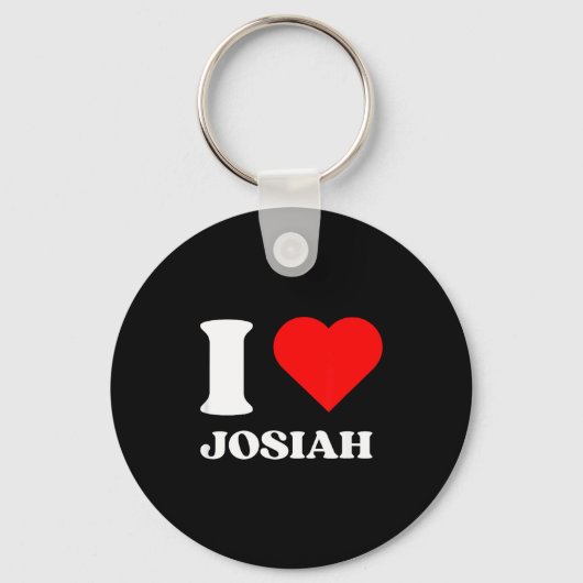 I Love Josiah I Heart Josiah Name Y2k Valentines D キーホルダー (正面)