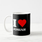 I Love Josiah I Heart Josiah Name Y2k Valentines D コーヒーマグカップ (左)
