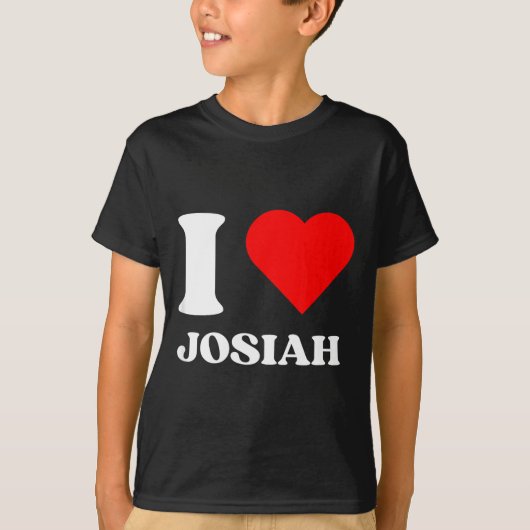 I Love Josiah I Heart Josiah Name Y2k Valentines D Tシャツ (正面)