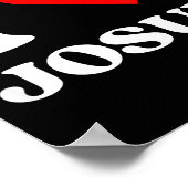 I Love Josue I Heart Josue Name Y2k Valentines Day ポスター (角)