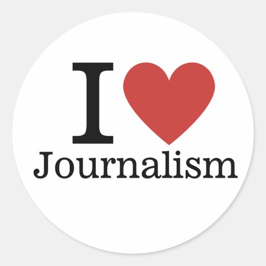 I ❤️ Love Journalism for Student/Faculty ラウンドシール (正面)