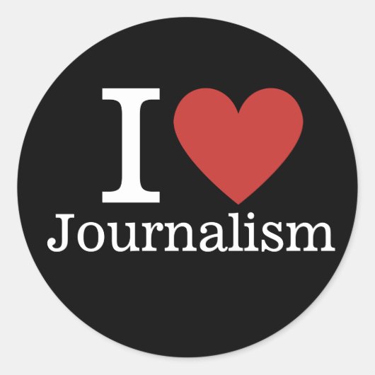 I ❤️ Love Journalism for Student/Faculty ラウンドシール (正面)
