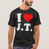 I Love JtハートおもしろいJt名 Tシャツ (正面)