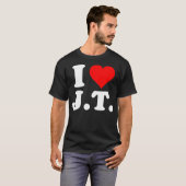 I Love JtハートおもしろいJt名 Tシャツ (正面フル)