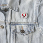 I Love K-pop Red Grey Finger Heart Button 缶バッジ (インサイチュ)