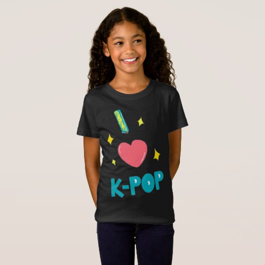 I LOVE K-POP Tシャツ (正面フル)