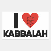 I love Kabbalah 長方形シール (正面)