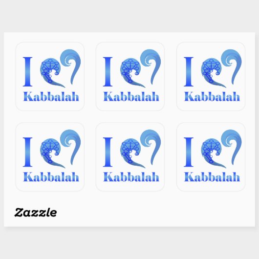 I love Kabbalah Rectangular Sticker スクエアシール (シート)