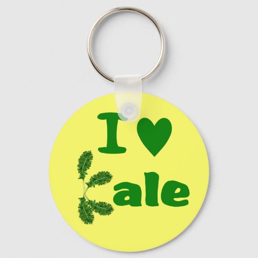 I Love Kale (I Heart Kale) Vegetable/Gardener キーホルダー (正面)