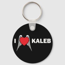 I Love Kaleb Round Key Chain